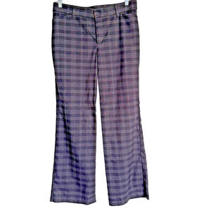 Lee Flex Motion‎ Women's Regular Fit Comfort Trouser Pants Size 10 Gray Plaid